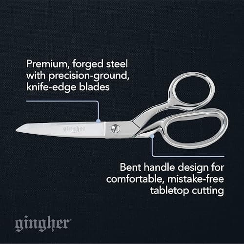 Gingher Dressmaker's Fabric Scissors, 8" Stainless Steel Shears, Sharp Knife Edge Steel Sewing Shears with Protective Sheath for Fabric Cutting and Tailoring thumbnail 2