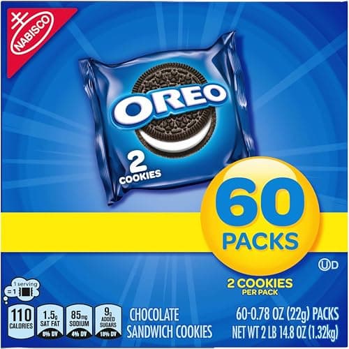 OREO Chocolate Sandwich Cookies, 60 Snack Packs (2 Cookies Per Pack) | Always made with Real Cocoa, Certified Kosher, Individually Wrapped thumbnail 18
