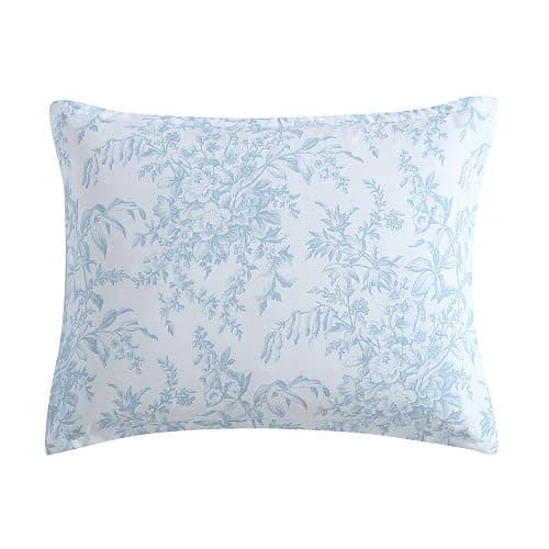 Laura Ashley – Queen Comforter Set, Soft Bedding with Matching Shams, Reversible Floral Room Decor, College Dorm Room Essentials (Bedford Blue) thumbnail 5