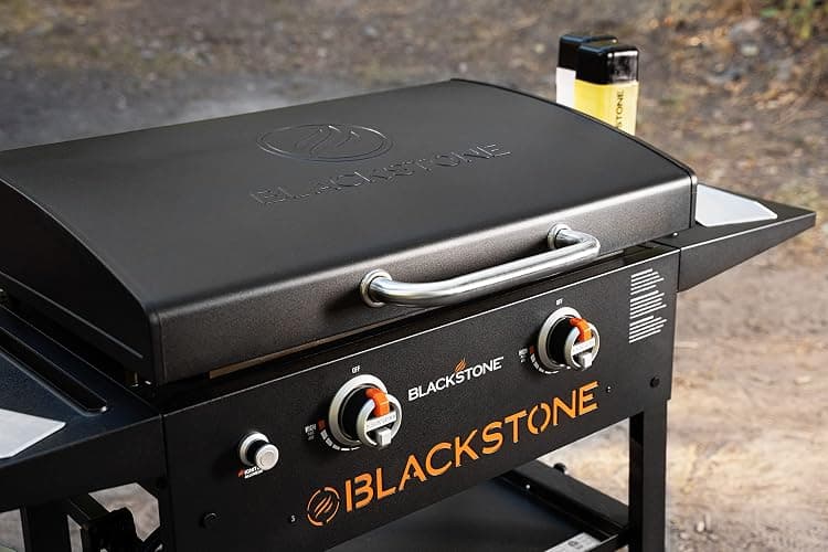 BLACKSTONE 1883 Original 28” Griddle with Integrated Protective Hood and Counter Height Side Shelves, Powder Coated Steel, Black thumbnail 6