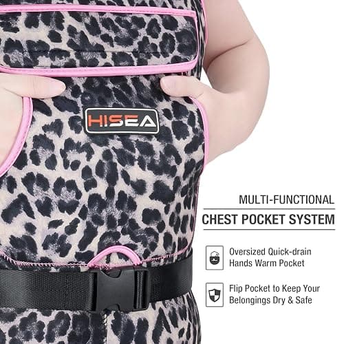 HISEA Womens Chest Waders, 4.5mm Neoprene Leopard Hunting Wader for Women with Insulated Boots, Waterproof Fishing Waders thumbnail 3