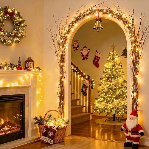 JMEXSUSS 100 LED Warm White Christmas Lights, Indoor String Light Bedroom 8 Modes Christmas Tree Lights Plug in, 33ft Connectable Fairy Twinkle Light Outdoor for Home Garden Xmas Tree Decor thumbnail 2