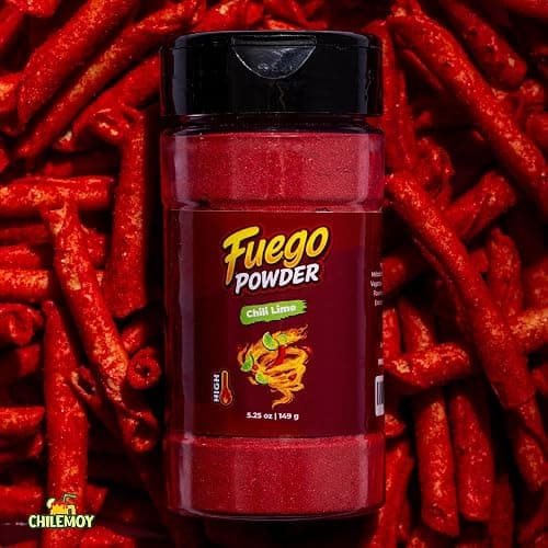 CHILEMOY Fuego Powder, Mexican Chili Snack Seasoning, 5.25 oz | Shake on fruit, chips, popcorn, elote and wings. Bold tangy chili heat in a controlled sprinkle cap. thumbnail 4