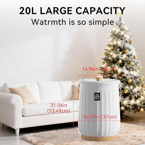Large Towel Warmer for Bathroom, Luxury Heated Towel Warmer Bucket for SPA, Auto Shut Off, Fits Up to Two 40"X70" Oversized Towels, Bathrobes, Blankets, PJ's and More, Best Ideal Gifts - White, 20L thumbnail 3