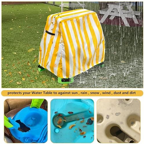 Aacabo Kids Water Table Cover Fit Rain Showers Splash Pond Water Table,Waterproof Dust Proof Anti-UV Outdoor Toys Cover-Cover only thumbnail 4