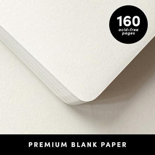 PAPERAGE Blank Journal Notebook, (Black), 160 Pages, Medium 5.6 in x 8 in - 100 GSM Thick Paper – Hardcover Journaling Notebook for Work, School, Note Taking or Sketching thumbnail 4