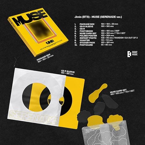 JIMIN OF BTS - [MUSE] (SERENADE Ver.) Photobook R + Muse Card Set + Coaster + 2 Extra Photocards thumbnail 3