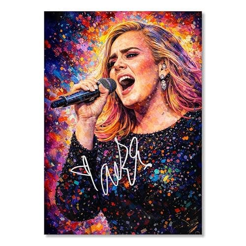 Adele Signed Poster Print - Limited Edition Autograph Fan Gift – Collectible Memorabilia Art Style Wall Art Merchandise (A4 Unframed) - Image 1