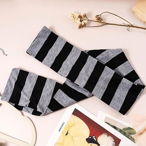2 Pcs Adults Costume Accessories Set, Black Gray Striped Scarf Fake Nose Cosplay Classic Characters Gru Halloween Party Set thumbnail 3