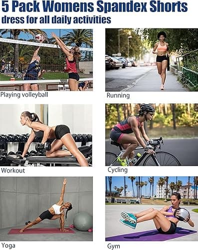 TELALEO 5 Pack 3"/5" Womens Volleyball Shorts Spandex Compression Shorts Workout Performance High Waist Yoga Biker Shorts thumbnail 7