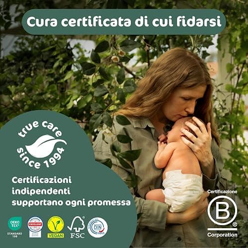 Naty BioEmbrace Pannolini Neonato | Certificati per pelle sensibile | Protezione anti-perdite fino al 100% | Morbidezza vegetale | Senza profumo & cloro | Taglia 2 (3–6 kg), 132 pz thumbnail 6