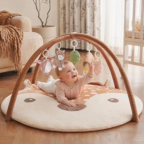 2PM SPORTS Baby Play Gym Tummy Time Play Mat with 5 Detachable Toys – Deer Theme, Machine Washable Baby Playmat for Sensory Development, Activity Mat for Newborn Infant 0-6 6-12 Months, Baby Gift thumbnail 7