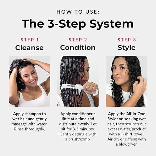 Love Ur Curls - Shampoo & Conditioner Set with All in One Curl Cream Styler for Kinky & Coily Hair, 3 Step System for Repair and Moisturizing thumbnail 11