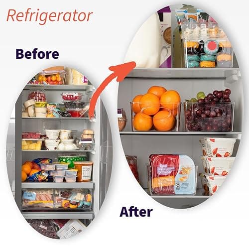 ClearSpace Plastic Pantry Organization and Storage Bins with Removable Dividers – Perfect Kitchen Organization or Kitchen Storage – Refrigerator Organizer Bins, Cabinet Organizers (2 Pack) thumbnail 6