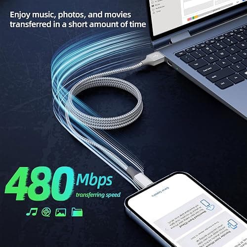 iPhone Charger 3pack 10FT Apple MFi Certified Long Lightning Cable Fast Charging High Speed Data Sync USB Cable Compatible iPhone 14/13/12/11 Pro Max/XS MAX/XR/XS/X/8/7/Plus/6S (Grey White) thumbnail 3