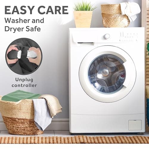 Sunbeam Royal Ultra Fleece Heated Electric Blanket Twin Size, 84" x 62", 12 Heat Settings, 12-Hour Selectable Auto Shut-Off, Fast Heating, Machine Washable, Warm and Cozy, Matcha thumbnail 10