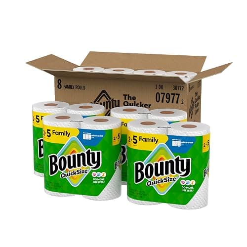 Bounty Quick Size Paper Towels, White, 8 Family Rolls thumbnail 9