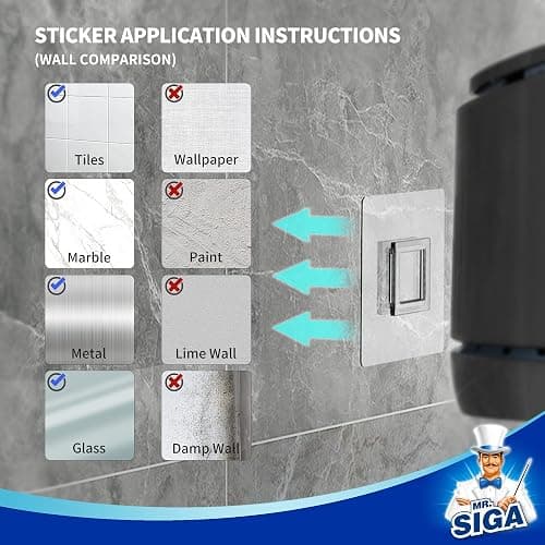 MR.SIGA Toilet Bowl Brush and Holder, Wall Mounted Toilet Brush, Black | Automatic lid design, sturdy handle, upgraded ventilation, flexible thermoplastic rubber head, easy to clean and dry quickly thumbnail 6