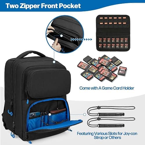 PGmoon Travel Storage Backpack Compatible with Nintendo Switch/Lite/OLED Model, Protective Carrying Case with Various Pockets For Docking Station, Controllers & More Accessories (Patent Design) thumbnail 4