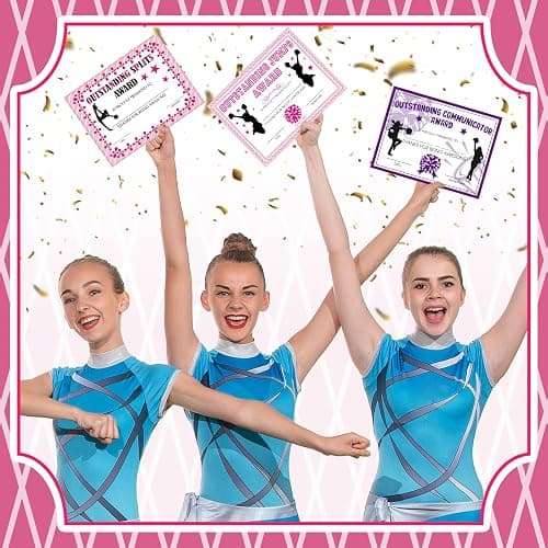 Geyoga 40 Pcs Cheerleading Award Certificates Recognition Certificate of Achievement Competition Diplomas Encouraging Gift for Adult Cheerleading Party, 7.87 x 5.91 Inch thumbnail 5