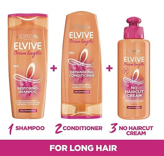 L'Oreal Paris Elvive Dream Lengths Hair Mask, Nourishing & Strengthening Treatment, Enriched with Castor Oil, For Long, Damaged Hair 300ml thumbnail 2