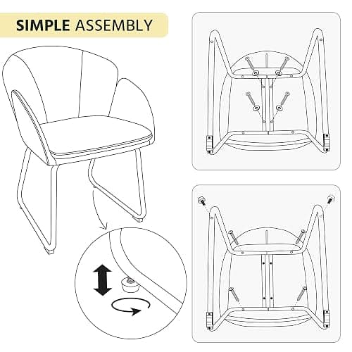 Yaheetech Modern Velvet Vanity Chair Armchair, Flower Shaped Makeup Chair with Golden Metal Legs for Living Room/Makeup Room/Bedroom/Home Office/Kitchen, White thumbnail 9