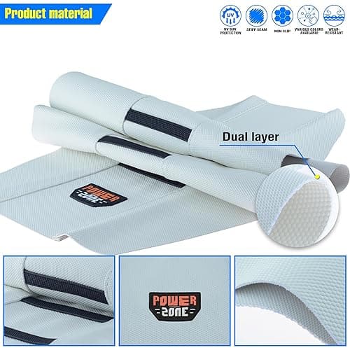 MCHMFG Universal Ribbed Dirt Bike Seat Cover - Gripper Soft Seat Cover for Most Dirt Pit Bike Motorcycle (White-White) - White-White thumbnail 6