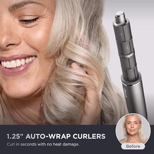 Shark FlexFusion Hair Straightener & Powerful Hair Dryer with Fusion Hair Brush, Ceramic Air Styler with Auto-Wrap Hair Curlers, Concentrator, & FrizzFighter, Ceramic Plates, Metallic Mist, HD651S thumbnail 4