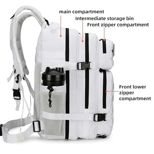 Lovelinks21 45L Tactical Assault Backpack 3 day assault pack with Molle Waterproof backpack Rucksack for Tactical Backpacks (White) thumbnail 4