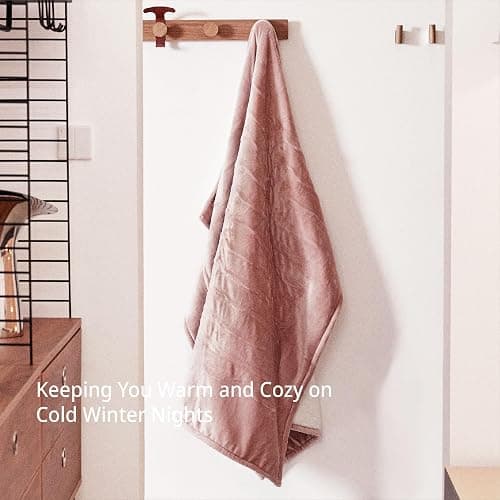 GOTCOZY Heated Blanket Electric Throw 50''X60''- Soft Silky Plush Electric Blanket with 4 Heating Level & 3 Hour Auto Off Heating Blanket, ETL Certified Machine Washable (Rose Dust) thumbnail 6