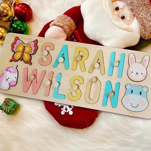 PUREFLY Name Puzzle Baby Gifts for Girl Boy, First Baby Toddler Christmas Birthday Gift, Toddler Toys Montessori Learning, 1 Year Old Gifts thumbnail 9