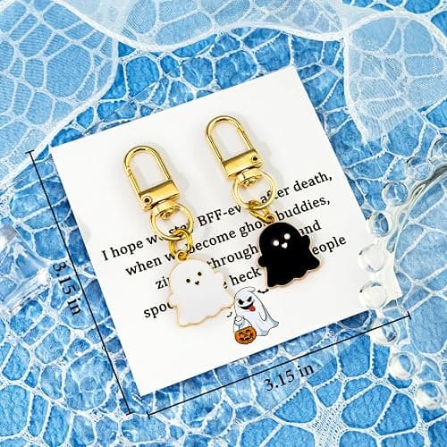 Funny Halloween Gifts Ghost Keychain Boo Basket Stuffers for Teens Girls | Birthday Gifts for Friends Spooky Gift for Adults BFF Bestie Spooky Christmas Gift for Women Cute Boo Basket thumbnail 2