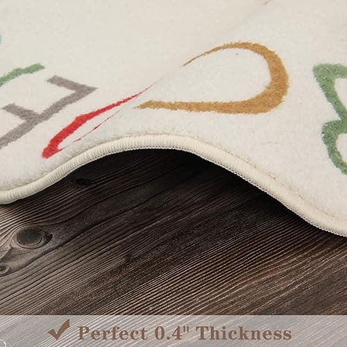 Topotdor Rainbow Round Kids Play Rug Alphabet Nursery Area Rug Extra Large Soft Crawling Play Mat for Children Toddlers Bedroom (63 inch, Multi Color) thumbnail 5