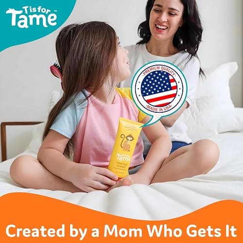T is for Tame - Hair Taming Cream for Kids, All-Natural for Frizz & Flyaways, Coconut Oil, Leave-in Cream for Babies & Toddlers, Straight or Curly thumbnail 6