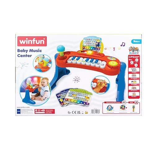 Winfun Baby Music Center for Toddlers 9+ Months 8-Note Piano with 3 Double-Sided Music Scores Adjustable Microphone Play-Along Tunes Free Play Mode Educational Music Toy for Boys & Girls thumbnail 9