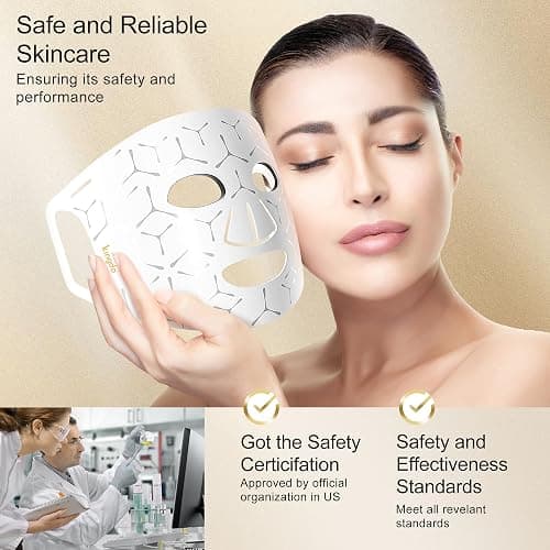 Red Light Therapy for Face, 4 Modes LED Face Mask Infrared Light Therapy with Remote, Portable and Rechargeable Design with Timer Function for Home Use thumbnail 5