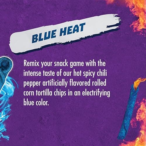 Takis Blue Heat Rolled Tortilla Chips, Hot Chili Pepper Artificially Flavored, 4 Ounce Bag thumbnail 5