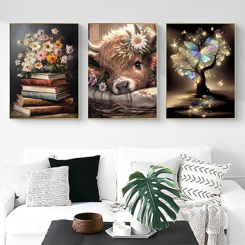 OFRKE Diamond Painting Kits for Adults, 3 Pack Bookshelf Plant DIY 5D Diamond Art Kits for Adults Beginners Full Round Drill Diamond Crystal Craft Kits for Home Wall Art Decor Gifts 12x16 inch thumbnail 4