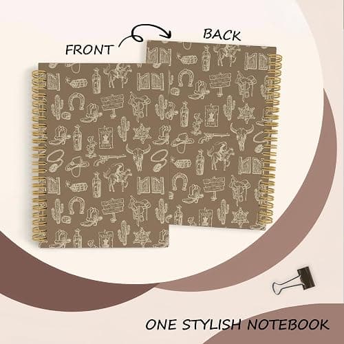 YLZlhb Western Spiral Notebook Journal, Western Cowboy Neutral Notebooks for Note Taking, Cowboy Gifts for Men, Neutral Hardcover Spiral Journal 5.5x8.3 Inches thumbnail 3