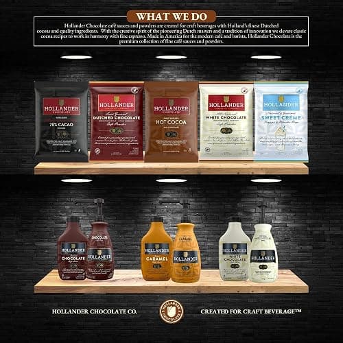 Hollander Chocolate Co. White Chocolate Café Sauce | Made with Real Cocoa Butter for Professional or Home Baristas | 443 mL (15 FL OZ) 592 g | Flip Cap thumbnail 5