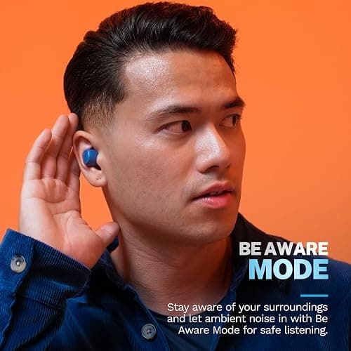 JLab Go Air Pop+ True Wireless Earbuds, in Ear Headphones, Bluetooth Earphones, 35H Playtime Ear Buds, Bluetooth Earbuds with Microphone, USB-C Charging Case, Dual Connect, EQ3 Sound, Navy Blue thumbnail 3