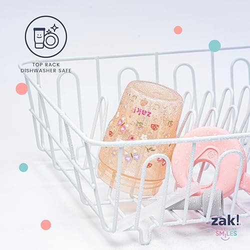 Zak Designs Capri Toddler Tumbler For Travel or At Home, 10oz 2-Pack Durable Plastic Sippy Cups With Handle and Leak-Proof Design are Perfect For Kids (Springtime, Pink) thumbnail 8