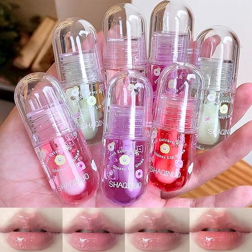 DENESTUP 4 Pcs Lip Gloss Oil Set, Fruit Flavored Lip Gloss Set Cute Lip Jelly Hydrating Lip Make-Up for Kids and Teens, Kid Friendly, Party Gift, Non-toxic - pink - 1 Count (Pack of 6) thumbnail 9