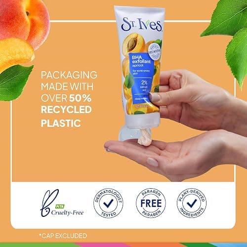 St. Ives Acne Control Face Scrub Deeply Exfoliates and Prevents Acne for Smooth, Glowing Skin Apricot Made with Oil-Free Salicylic Acid Acne Medication, Made with 100% Natural Exfoliants 6 oz - White - 6 Ounce (Pack of 1) thumbnail 6