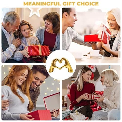 MinrzPet Home Decor, Gold Heart Hands Sculpture, Love Shack Fancy Decor, Decoraciones para Sala, Entry Way Table Home Decor, Gold Statue for Living Room, Bedroom, Office, Table, Bookshelf thumbnail 6