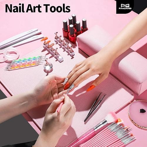 FANDAMEI Nail Design Tools, Nail Art Tools, Nail Brush, Nail Art Kit With Nail Stand, Nail Holder For Painting Nails, Nail Art Brushes, Nail Dotting Tool, Nail Art Palette, Nail Tools For Nail Art thumbnail 8