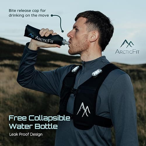 ArcticFit LED Running Vest - Adjustable Unisex Reflective Vest with Phone Holder and Storage - Lightweight and Durable Running Backpack Alternative - Hydration Vest thumbnail 8