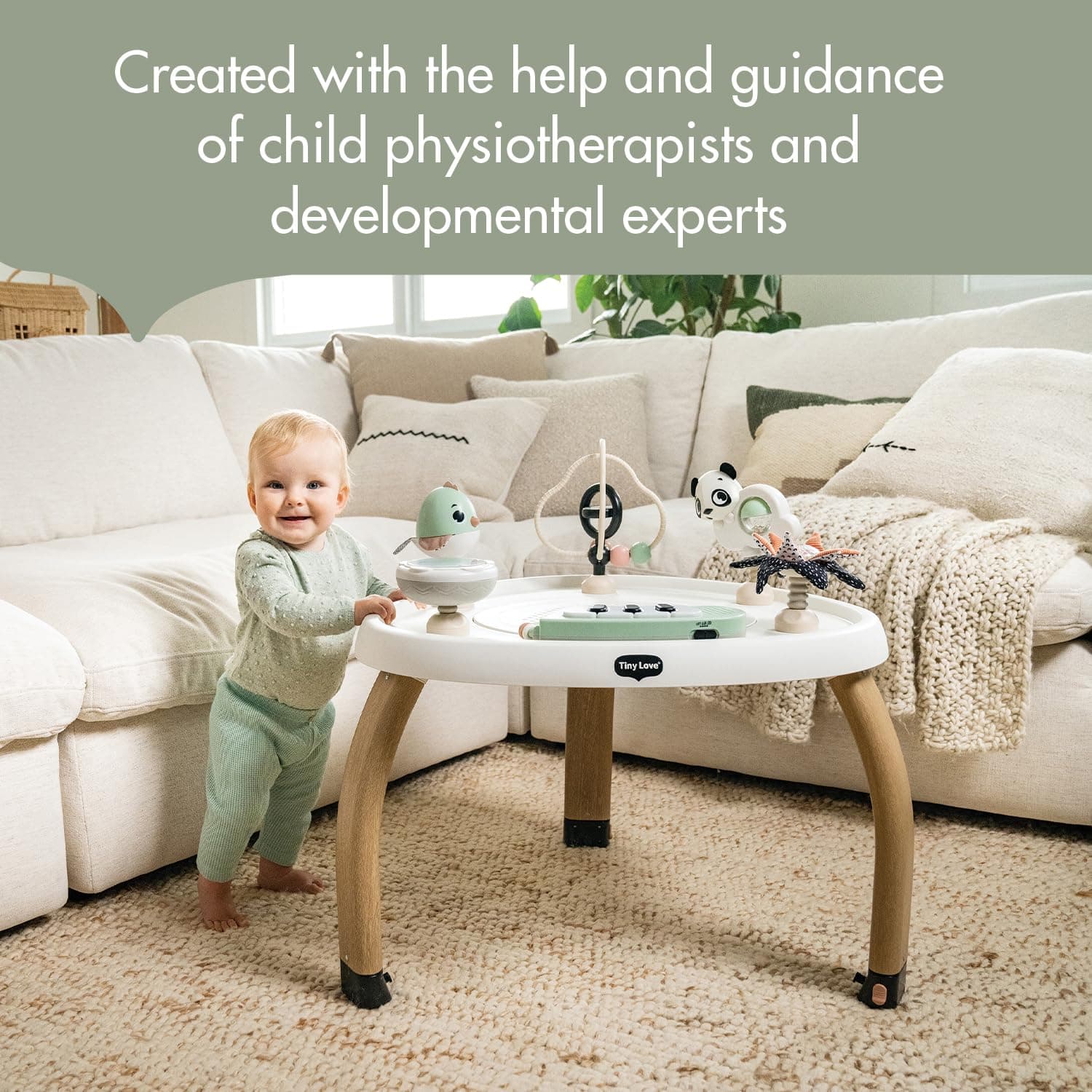 Tiny Love 5-in-1 Activity Center - Black & White Decor Collection, Includes Tummy Time, Balance Board, Toddler Table, and Chair Modes, Enhanced with 6 Detachable Toys for Developmental Play thumbnail 9