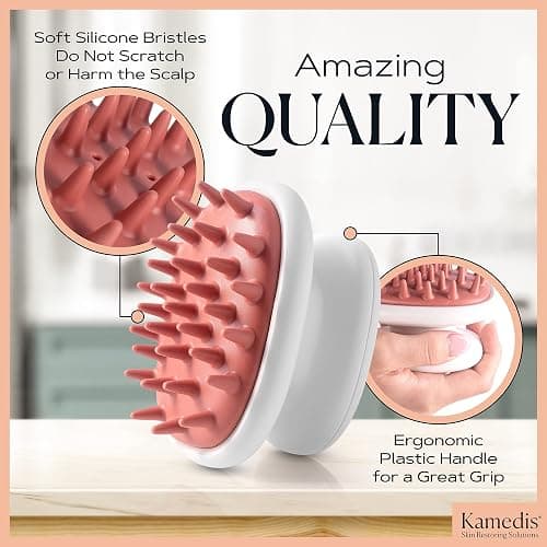 KAMEDIS Scalp Massager Brush - Silicone Gentle Scalp Scrubber, Exfoliator & Hair Dandruff Scrub Away - Use On Shower with Shampoo for Scalp Scrub. Suitable for Men & Women thumbnail 4