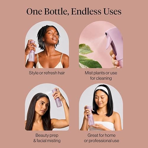 Kitsch Continuous Spray Bottle for Hair – Sheer Violet, 150ml | Fine Mister Spray Bottle & Water Spray Bottle – Recycled Hair Spray Bottle – Spray Bottles for Cleaning, Styling, & More thumbnail 6